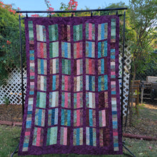 Load image into Gallery viewer, New Homemade "Colorful Picket Fence" Quilt, 56"x 80", Batik Fabrics