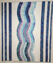 Load image into Gallery viewer, New Homemade "Ocean Waves" Quilt, 65"x76", Shades of blues, Batik Fabrics
