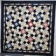 Load image into Gallery viewer, New Homemade "FIVE PLUS TWO" Quilt, 75"x75", "Barbershop Fabric"