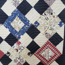 Load image into Gallery viewer, New Homemade "FIVE PLUS TWO" Quilt, 75"x75", "Barbershop Fabric"