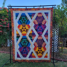 Load image into Gallery viewer, New Homemade "Radio Active" Quilt, 70"x93", multicolored Batiks 100% cotton