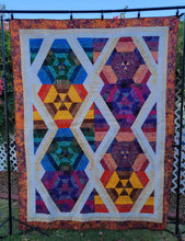 Load image into Gallery viewer, New Homemade "Radio Active" Quilt, 70"x93", multicolored Batiks 100% cotton