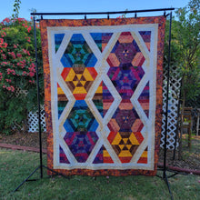Load image into Gallery viewer, New Homemade "Radio Active" Quilt, 70"x93", multicolored Batiks 100% cotton