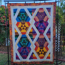 Load image into Gallery viewer, New Homemade "Radio Active" Quilt, 70"x93", multicolored Batiks 100% cotton