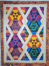 Load image into Gallery viewer, New Homemade "Radio Active" Quilt, 70"x93", multicolored Batiks 100% cotton