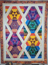 Load image into Gallery viewer, New Homemade "Radio Active" Quilt, 70"x93", multicolored Batiks 100% cotton