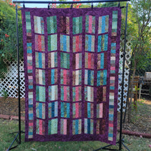 Load image into Gallery viewer, New Homemade &quot;Colorful Picket Fence&quot; Quilt, 56&quot;x 80&quot;, Batik Fabrics