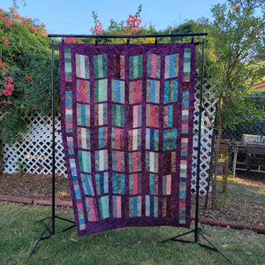New Homemade "Colorful Picket Fence" Quilt, 56"x 80", Batik Fabrics
