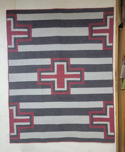 New Homemade "Chief Blanket" Quilt, 51"x65", Native American Theme