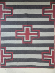 New Homemade "Chief Blanket" Quilt, 51"x65", Native American Theme