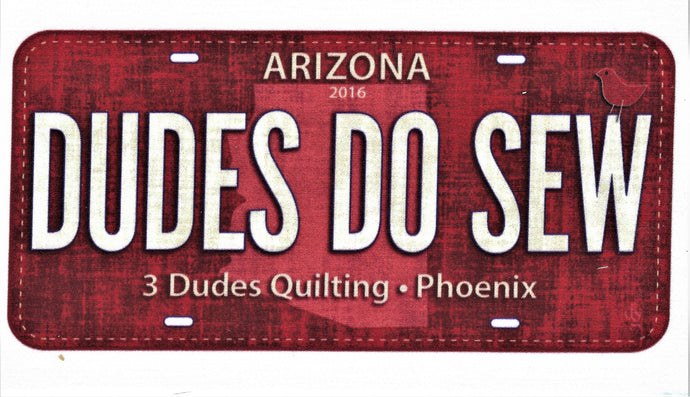 Dudes Do Sew Fabric License Plate