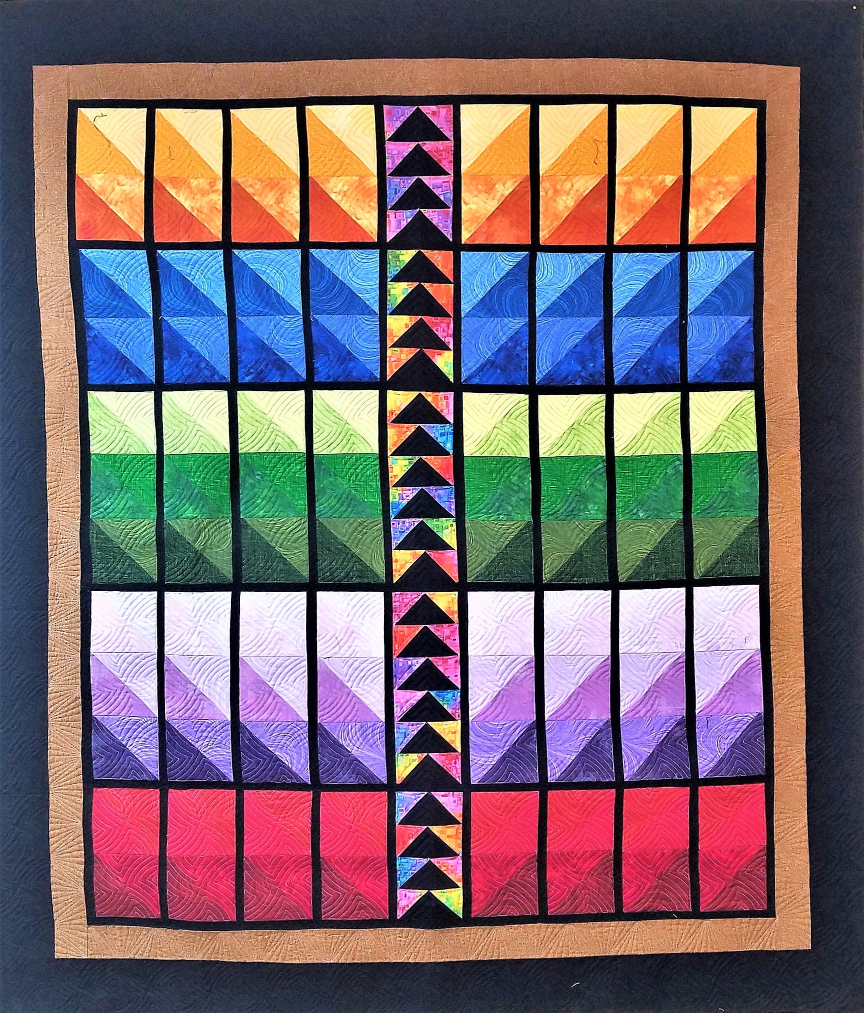 Great Panes Quilt Pattern featuring Triangles On A Roll 3 Dudes