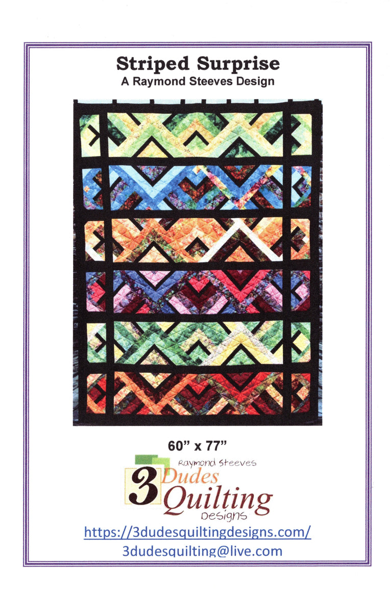 Striped Surprise Quilt Pattern – 3 Dudes Quilting Designs