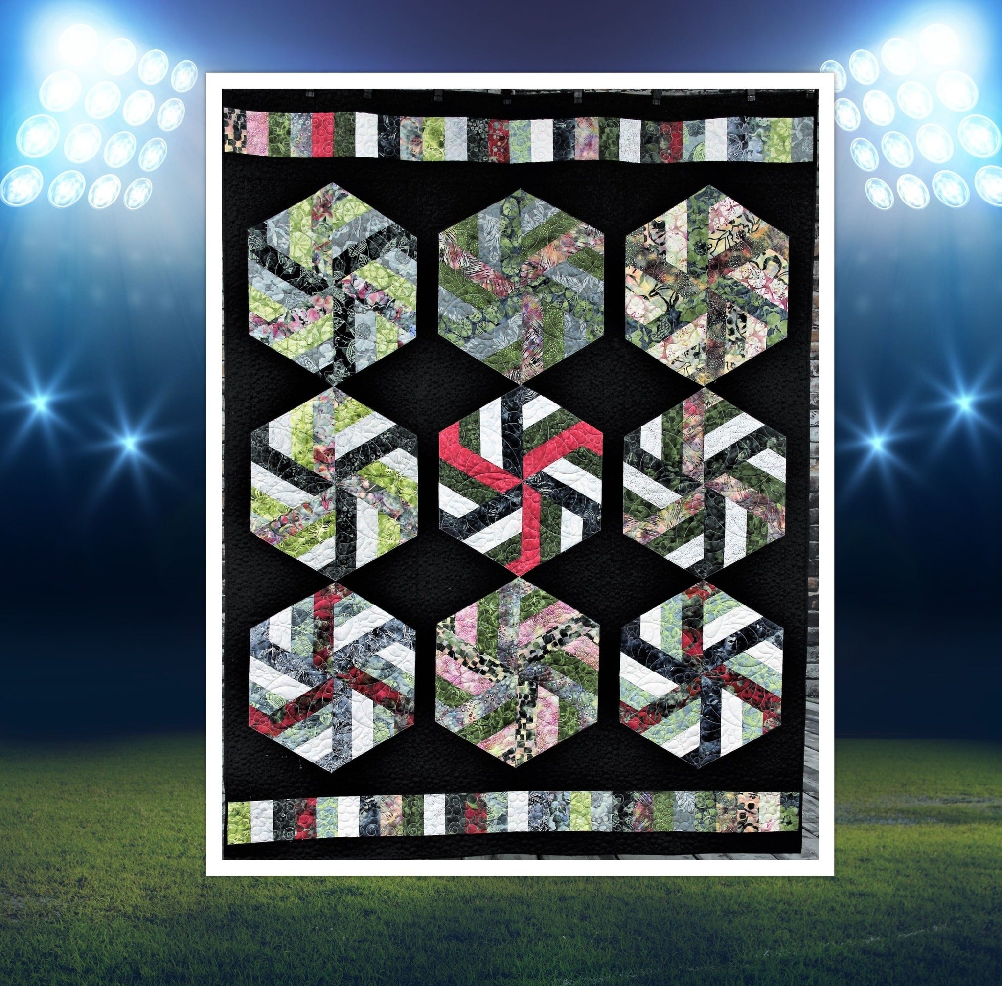 Six Patch Hexagons Quilt Pattern – 3 Dudes Quilting Designs