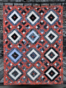 Squared Stripes on Point Quilt Pattern